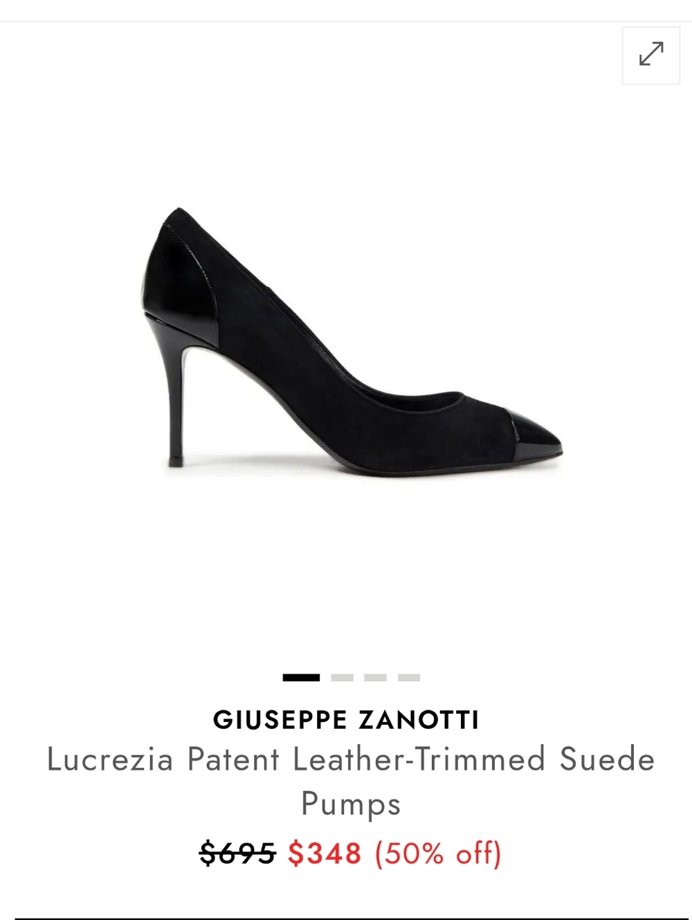 Giuseppe Zanotti Black Suede Pumps with Patent Cap Toe